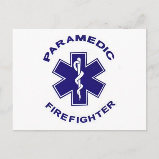 Brandweerman Paramedic Briefkaart (Voorkant)