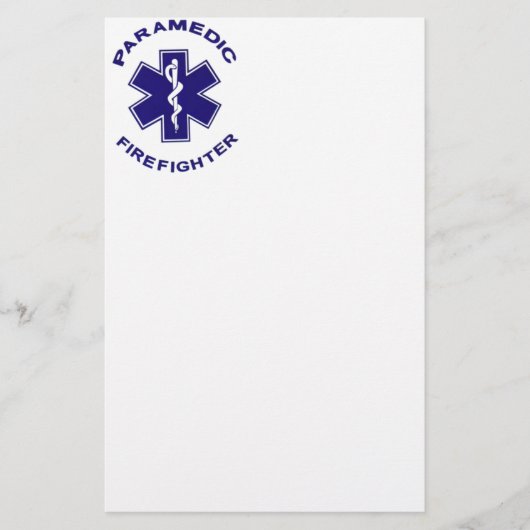 Brandweerman Paramedic Briefpapier (Voorkant)