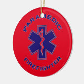 Brandweerman Paramedic Keramisch Ornament (Links)