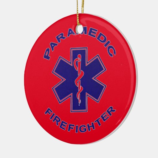 Brandweerman Paramedic Keramisch Ornament (Links)