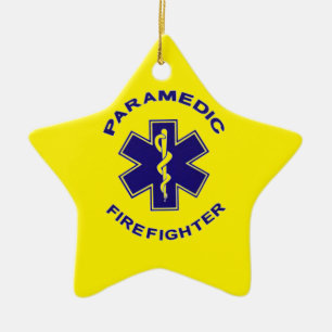 Brandweerman Paramedic Keramisch Ornament