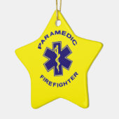 Brandweerman Paramedic Keramisch Ornament (Links)