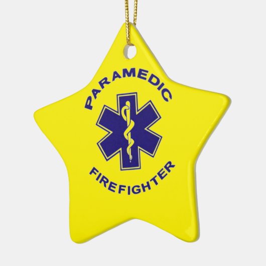Brandweerman Paramedic Keramisch Ornament (Links)