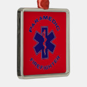 Brandweerman Paramedic Metalen Ornament (Rechts)