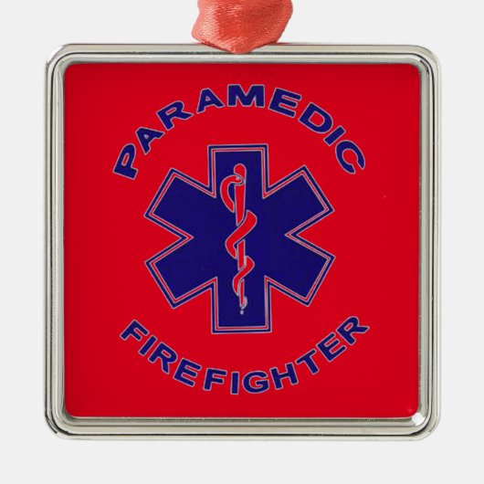 Brandweerman Paramedic Metalen Ornament (Voorkant)