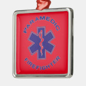 Brandweerman Paramedic Metalen Ornament (Links)