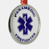 Brandweerman Paramedic Metalen Ornament (Rechts)