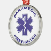 Brandweerman Paramedic Metalen Ornament (Links)