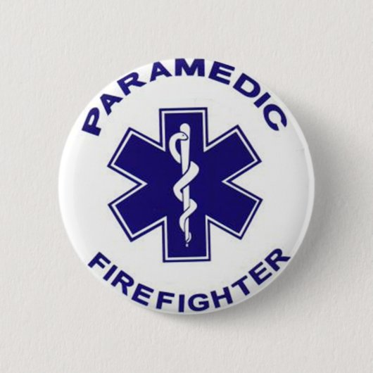 Brandweerman Paramedic Ronde Button 5,7 Cm (Voorkant)
