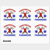 Brandweerman Paramedic Vierkante Sticker (Vel)