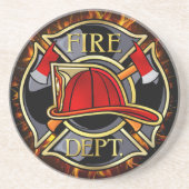 Brandweerman patroon zandsteen onderzetter (Voorkant)