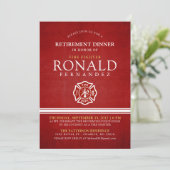 Brandweerman pensioen diner | Evenement uitnodigin Kaart (Staand voorkant)