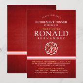 Brandweerman pensioen diner | Evenement uitnodigin Kaart (Voorkant / Achterkant)