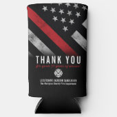 Brandweerman Pensioen Jubileum Vlag Seltzer Blikjeskoeler (Voorkant)