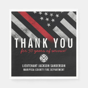 Brandweerman Pensioen Jubileum Vlag Servet