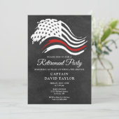 Brandweerman Pensioen Partij Dint Rode Lijn Kaart (Staand voorkant)