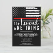 Brandweerman Pensioen Partij Dunne Rode Lijn Brand Kaart (Staand voorkant)