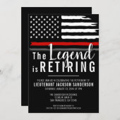 Brandweerman Pensioen Partij Dunne Rode Lijn Brand Kaart (Voorkant / Achterkant)