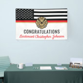 Brandweerman Pensioen Partij Dunne Rode Lijn Brand Spandoek (Beurs)