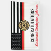 Brandweerman Pensioen Partij Dunne Rode Lijn Brand Spandoek (Verticaal)