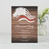 Brandweerman Pensioen Partij Dunne Rode Lijn Rusti Kaart (Staand voorkant)