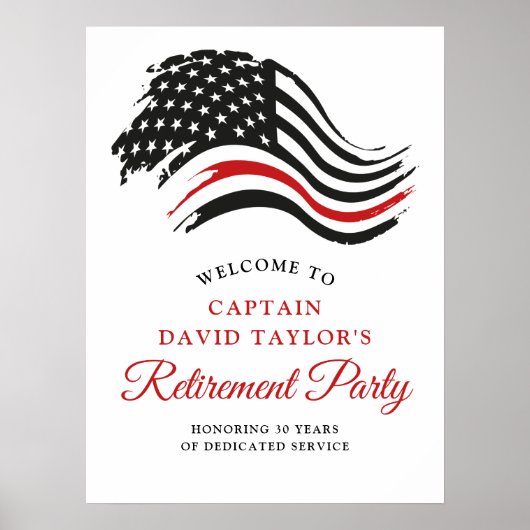 Brandweerman Pensioen Partij Dunne Rode Lijn Welko Poster (Voorkant)