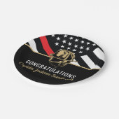 Brandweerman Pensioen Partij Fire Rode Lijn Vlag Papieren Bordje (Gekanteld)