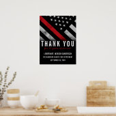 Brandweerman Pensioen Partij Jubileum Rode Lijn Poster (Keuken)