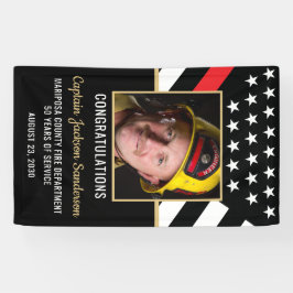 Brandweerman pensioen partij rode lijn vlag foto spandoek