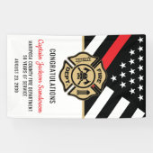 Brandweerman Pensioen Partij Rode Lijn Vlag Welkom Spandoek (Horizontaal)