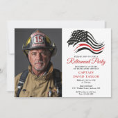 Brandweerman Pensioen Partij Thin Red Line Foto Kaart (Voorkant)