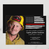 Brandweerman Pensioen Partij Thin Red Line Foto Kaart (Voorkant / Achterkant)