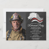 Brandweerman Pensioen Partij Thin Red Line Foto Kaart (Voorkant)