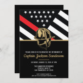 Brandweerman pensioen rode lijn vlag brandweerman  kaart (Voorkant / Achterkant)