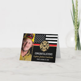 Brandweerman pensioen rode lijn vlag foto kaart