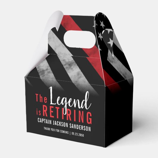 Brandweerman Pensioenpartij Rode Lijn Vlag Brandwe Bedankdoosjes (Voorkant Zijde)