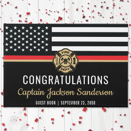 Brandweerman Pensioenpartij Rode Lijn Vlag Brandwe Gastenboek