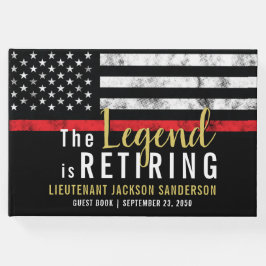 Brandweerman Pensioenpartij Rode Lijn Vlag Brandwe Gastenboek