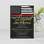 Brandweerman Pensioenpartij Rode Lijn Vlag Brandwe Kaart (Staand voorkant)