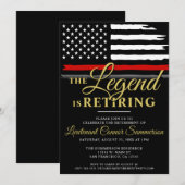 Brandweerman Pensioenpartij Rode Lijn Vlag Brandwe Kaart (Voorkant / Achterkant)