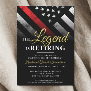 Brandweerman Pensioenpartij Rode Lijn Vlag Brandwe Kaart