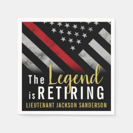 Brandweerman Pensioenpartij Rode Lijn Vlag Brandwe Servet