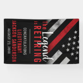 Brandweerman Pensioenpartij Rode Lijn Vlag Brandwe Spandoek (Horizontaal)