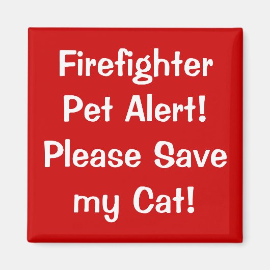 Brandweerman Pet Alert! Magneet (Voorkant)