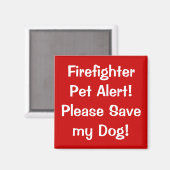 Brandweerman Pet Alert! Magneet (Voorkant / Achterkant)