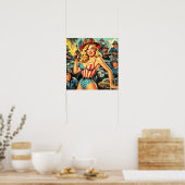  brandweerman pin-up poster (Keuken)