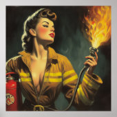  brandweerman Pin Up Poster (Voorkant)