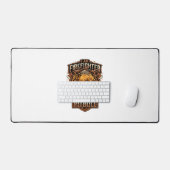 Brandweerman Pitbull Hond Gas Masker Schild Bureaumat (Keyboard & Muis)