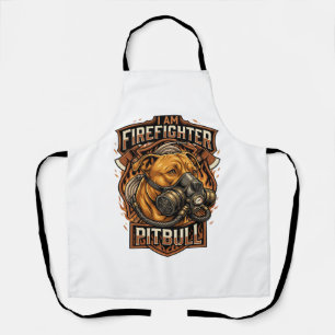 Brandweerman Pitbull Hond Gas Masker Schild Schort