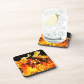 Brandweerman Plastic onderzetters met kurk achterz (Rechterzijde)